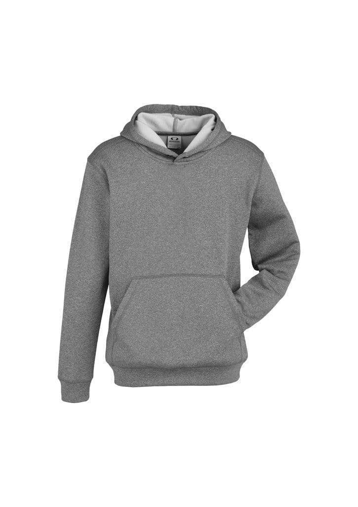 Biz Collection Kid’s Hype Pull-On Hoodie SW239KL Active Wear Biz Collection Grey Marle 8 